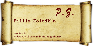 Pillis Zoltán névjegykártya