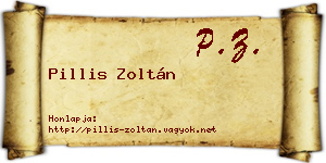 Pillis Zoltán névjegykártya