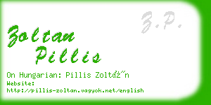 zoltan pillis business card